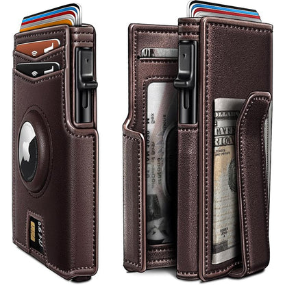 Cross border ultra thin magnetic flip cover men's wallet