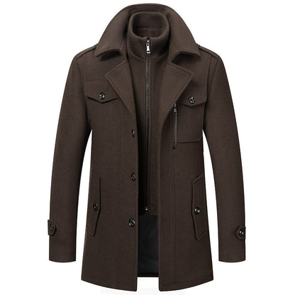 Nordic Gent Business Woolen Collar Coat