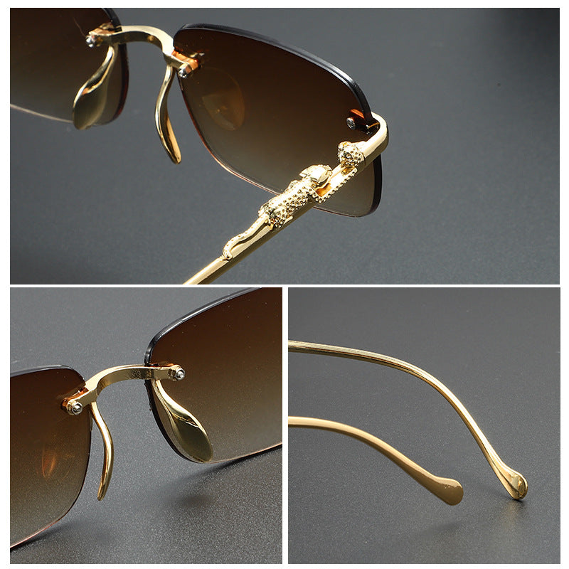 Rimless cut edge sunglasses