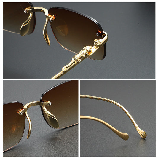 Rimless cut edge sunglasses