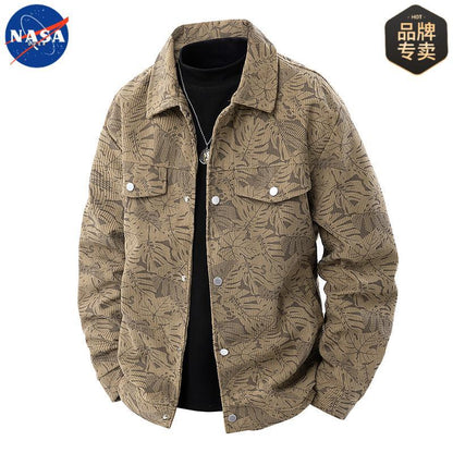 NASA Corduroy Lapel Jacket - Men's Fall Fashion