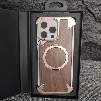 Solid Wood & Metal Magnetic Case for iPhone 17 / 16 Pro Max