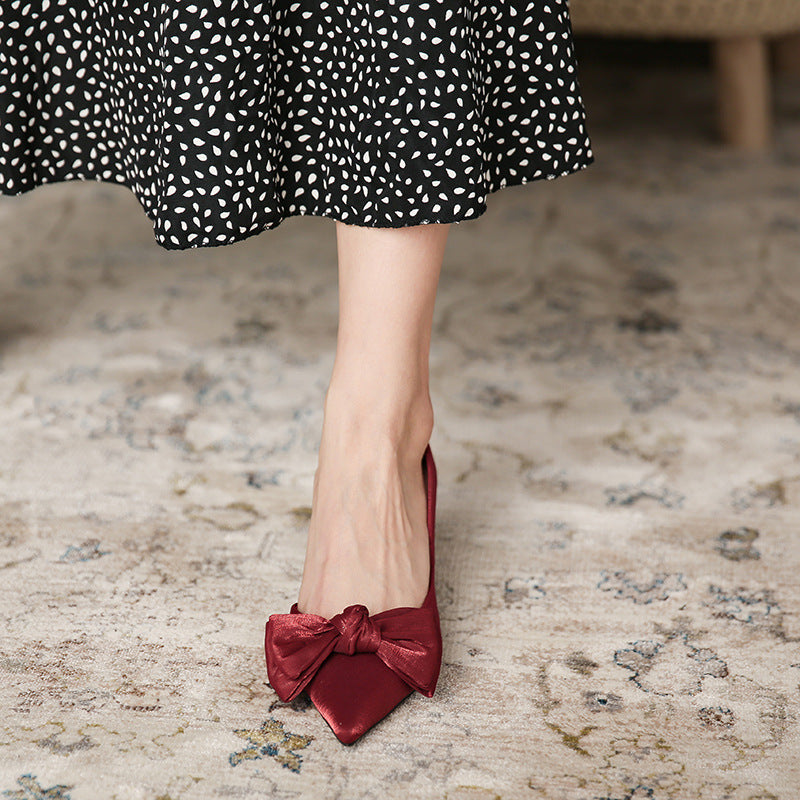 Deluna Red Satin Wedding Heels