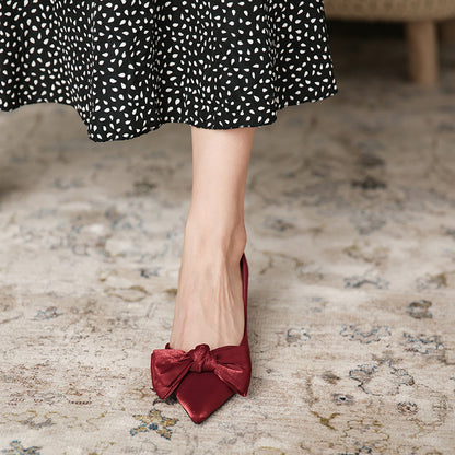 Deluna Red Satin Wedding Heels