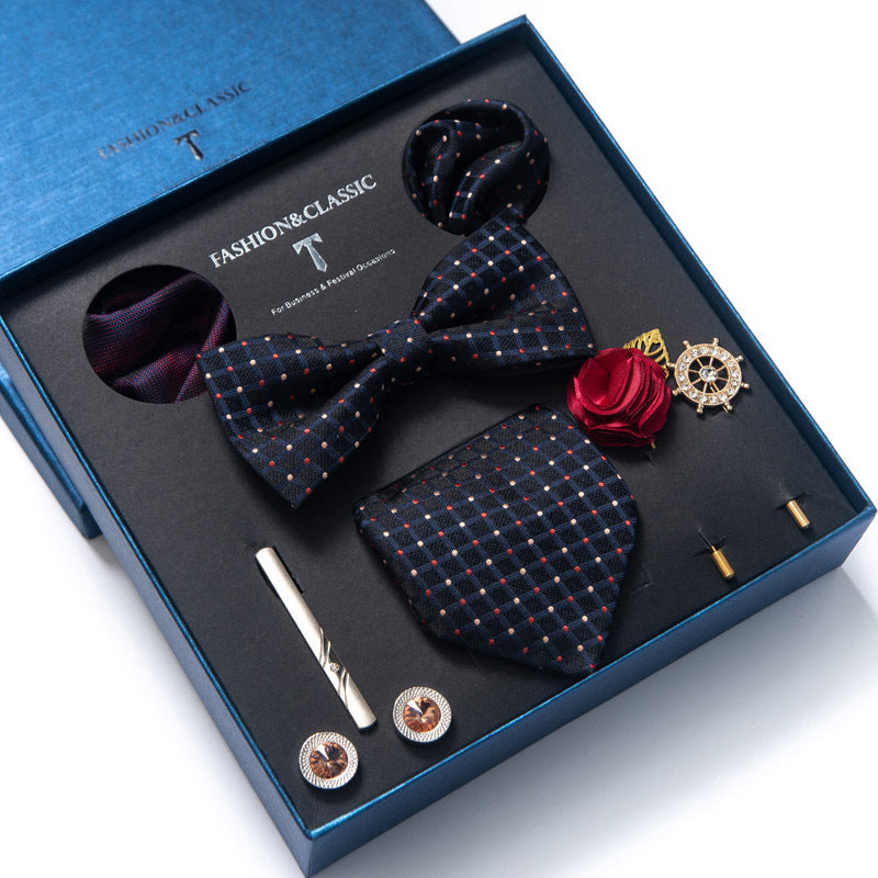 Spot tie set, bow tie, 8 piece set men's accessories