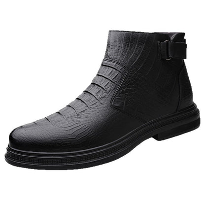 Men's Cowhide Leather Mid-Top Business Boots