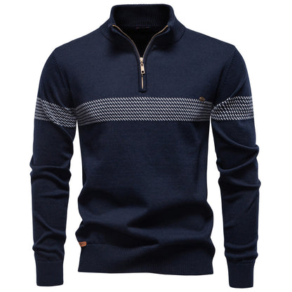 Men's Business Stand Collar Cotton Sweater