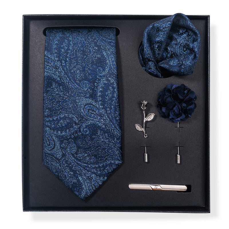 Cashew Nut Stripe Tie & Accessories Set