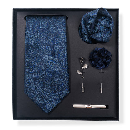 Cashew Nut Stripe Tie & Accessories Set