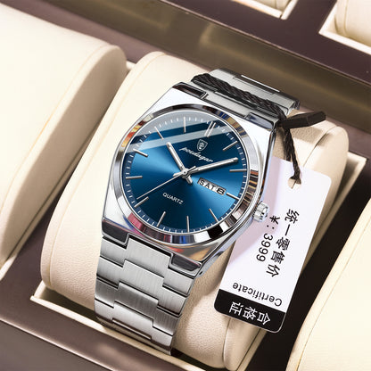POEDAGAR 930: Waterproof dual calendar sports watch