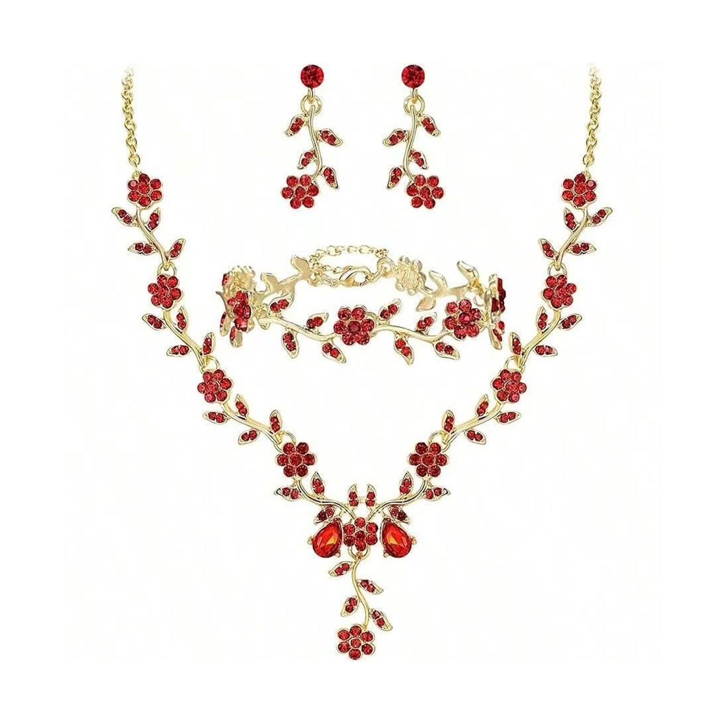 Elegant Floral Necklace & Earrings Edition