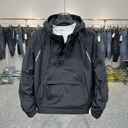 Men's hooded work jacket Zip pocket