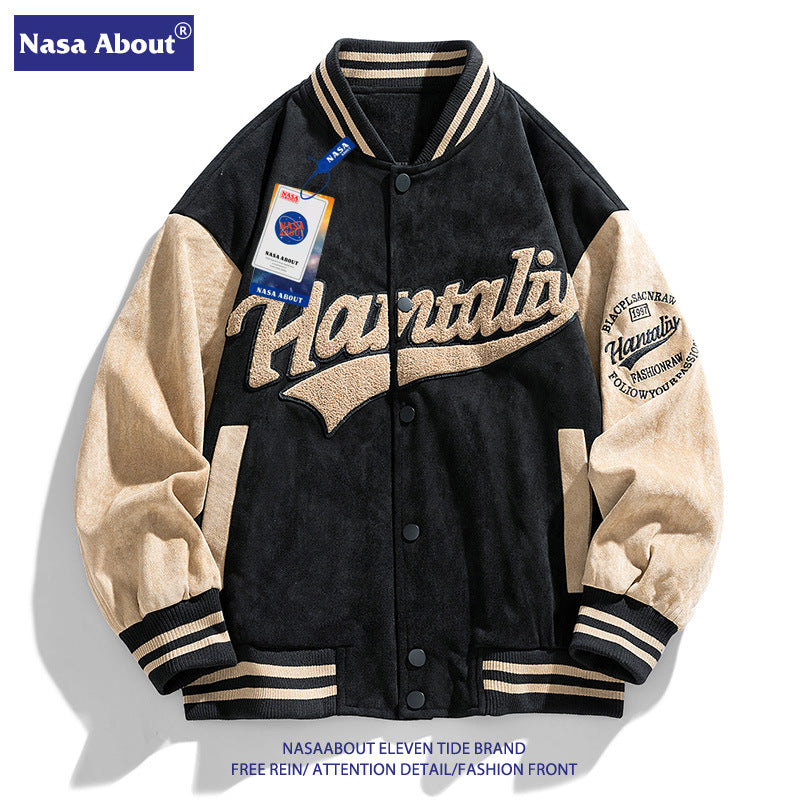 NASA Suede Vintage Bomber Baseball Jacket
