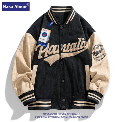 NASA Suede Vintage Bomber Baseball Jacket