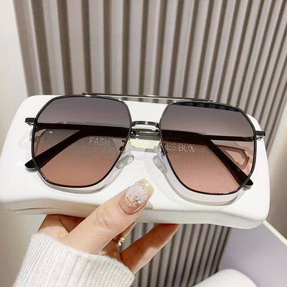 Metal Polarized Sunglasses  UV Protection, Large Frame, Unisex