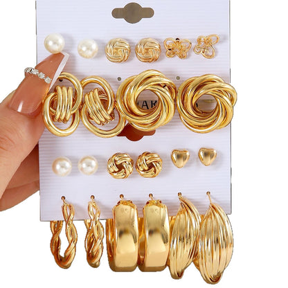 Cross-border New Twist Chain Earrings Women's Set