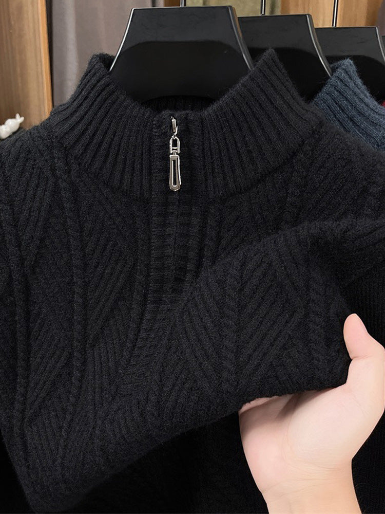 Half-Zip Thick Knit Cardigan Sweater