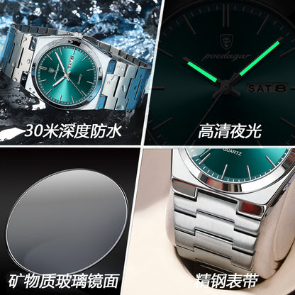 POEDAGAR 930: Waterproof dual calendar sports watch