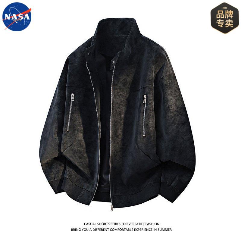 NASA Premium Plus-Size Fleece-Lined PU Leather Winter Jacket