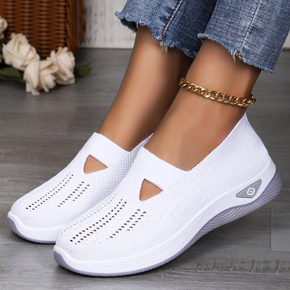 Women's Breathable Woven Slip-On Casual Shoes