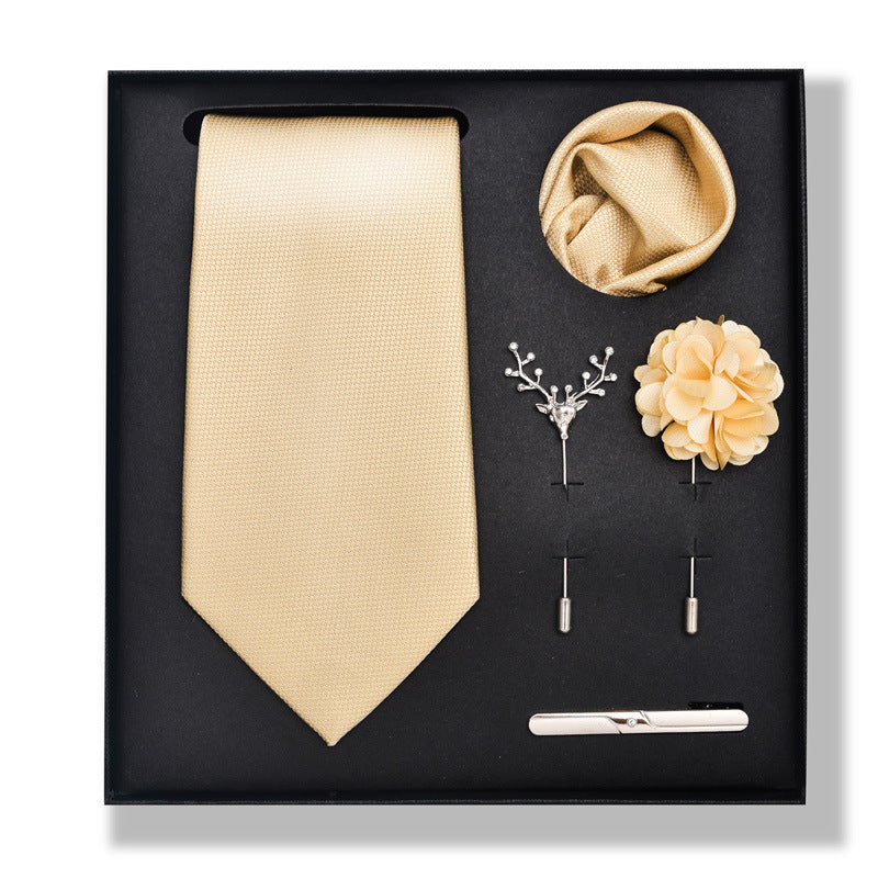 Cashew Nut Stripe Tie & Accessories Set