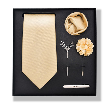 Cashew Nut Stripe Tie & Accessories Set