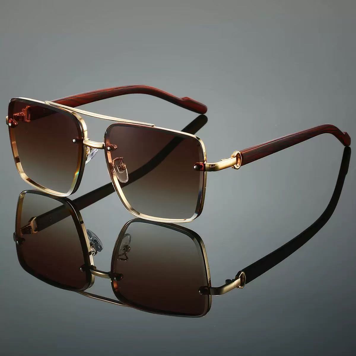 Metal Square Frame high-end  Sunglasses