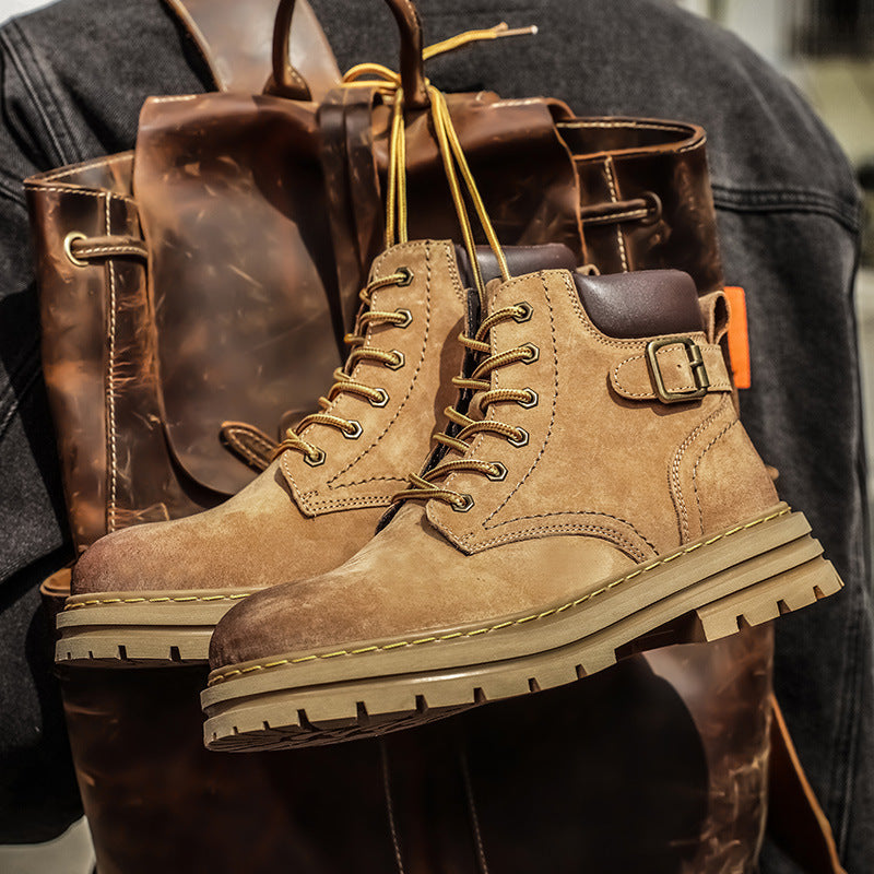 Rhubarb Elevate British Suede Platform Martin Boots