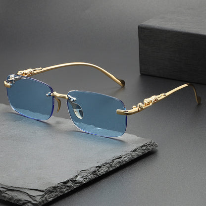 Rimless cut edge sunglasses