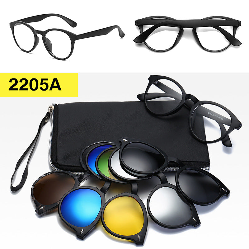 Polarized Magnetic Sunglasses & Myopia Frame Set for Men and Women
