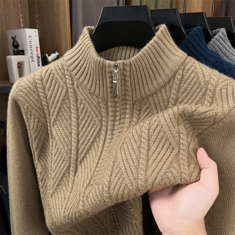 Half-Zip Thick Knit Cardigan Sweater