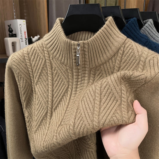 Half-Zip Thick Knit Cardigan Sweater