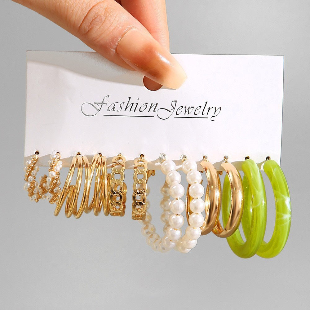 Cross-border New Twist Chain Earrings Women's Set