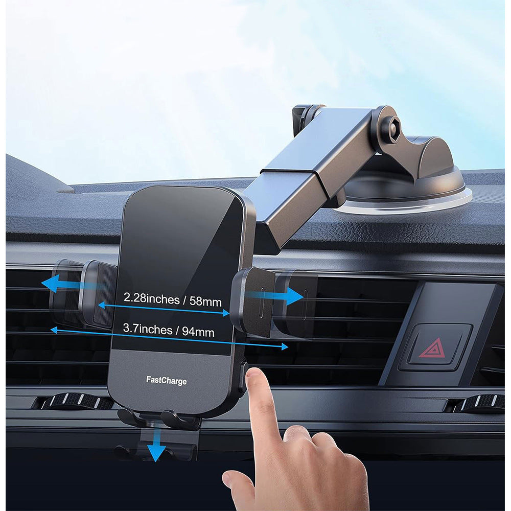 Yama's popular air outlet car wireless charging bracket 15W fast charging car mobile phone charging intelligent induction bracket