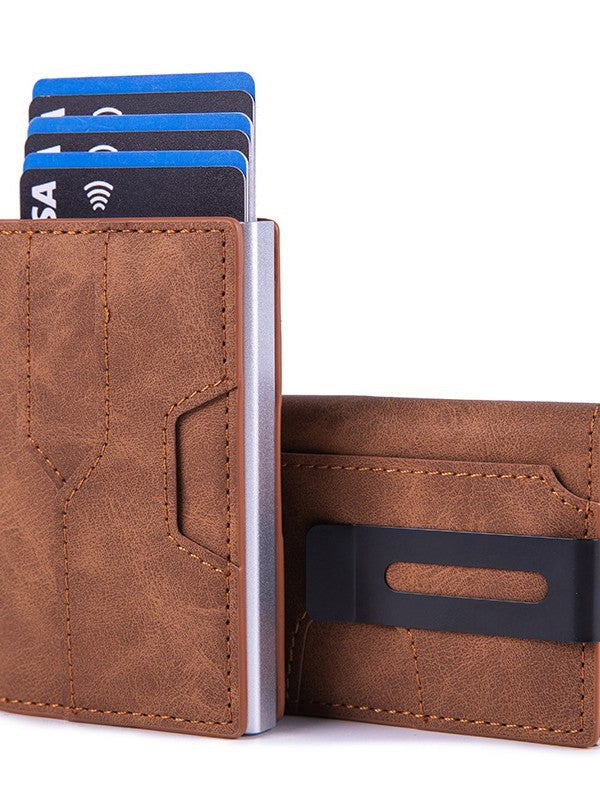 Slim Mens Metal Card Holder Wallet