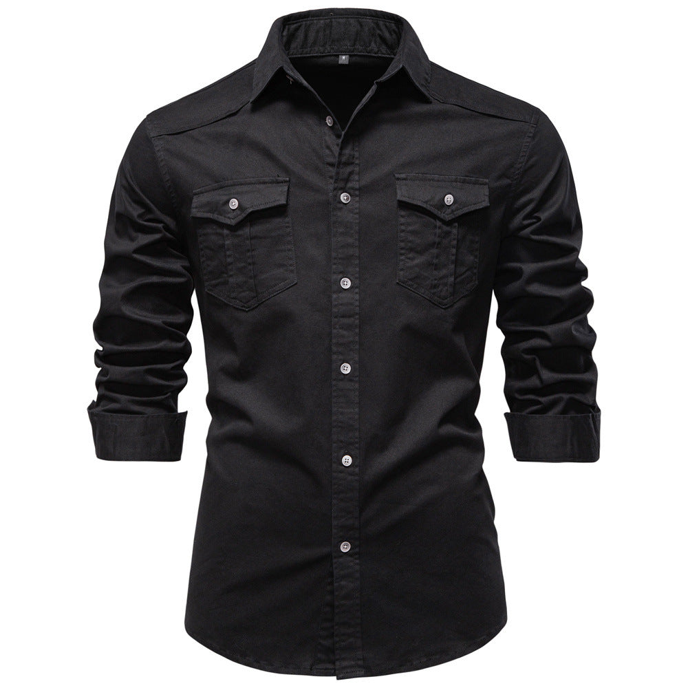 Men's European denim shirt
