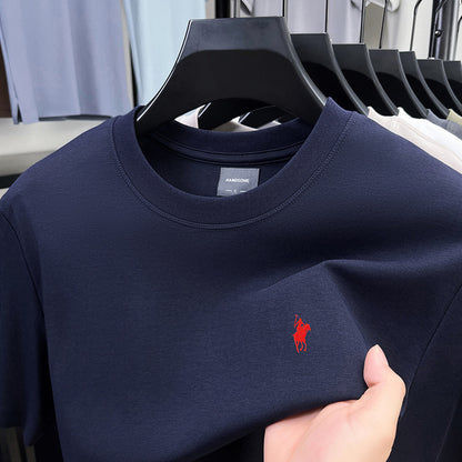 Men's premium embroidered short-sleeve T-shirt