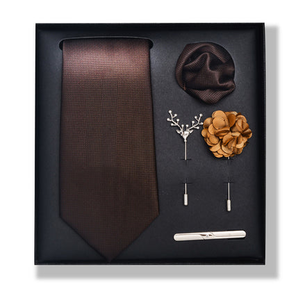 Cashew Nut Stripe Tie & Accessories Set