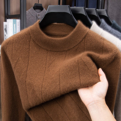 NORDWELL Diamond Jacquard Wool Cashmere Cardigan Men