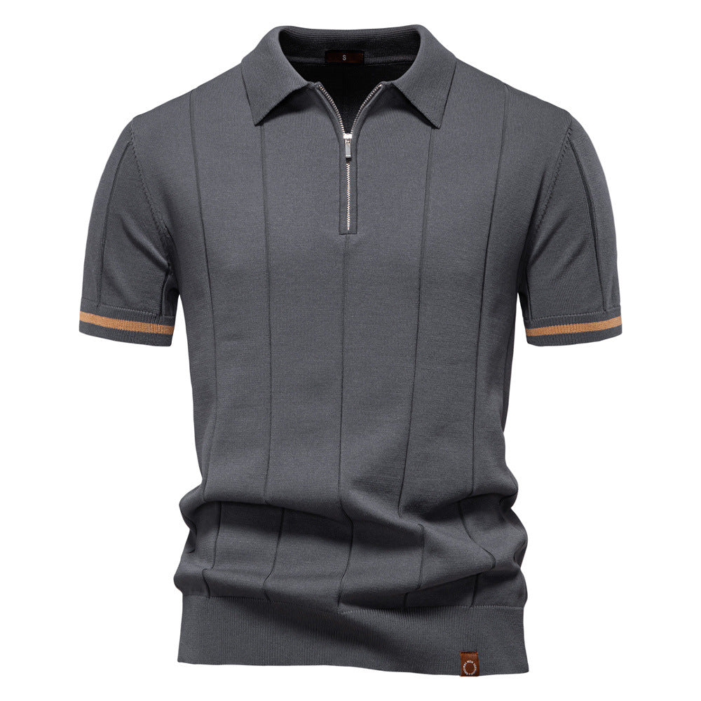Men's Business Casual Wool Knit Polo Shirt