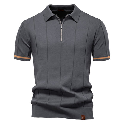 Men's Business Casual Wool Knit Polo Shirt