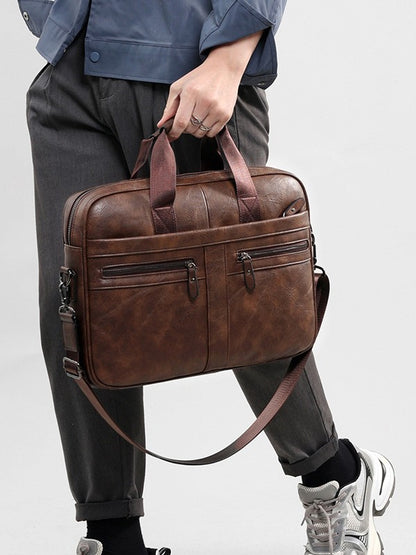 RetroCraft Leather Briefcase