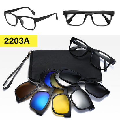 Polarized Magnetic Sunglasses & Myopia Frame Set for Men and Women