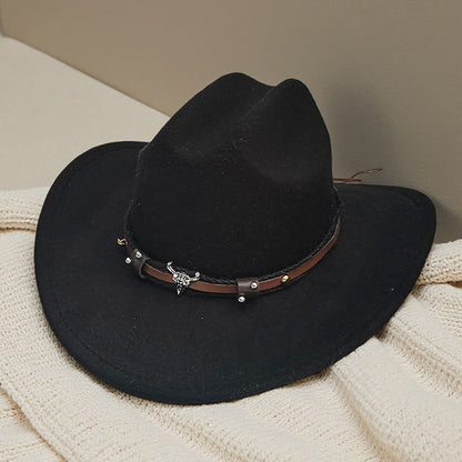Western cowboy hat curved brim hat pebbled belt
