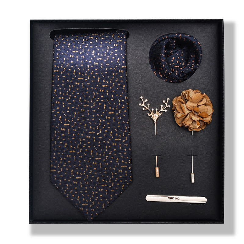 Cashew Nut Stripe Tie & Accessories Set