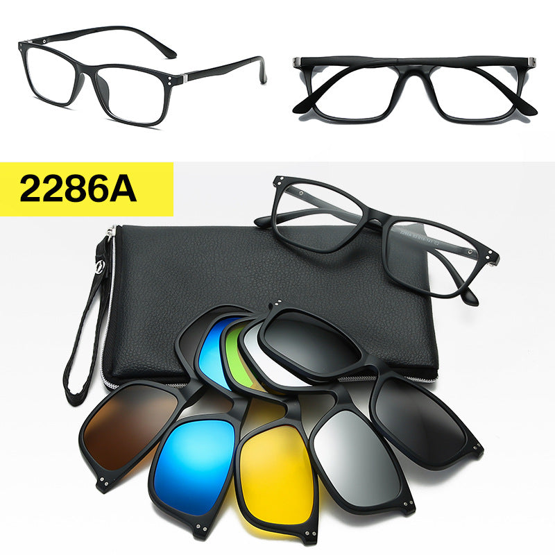 Polarized Magnetic Sunglasses & Myopia Frame Set for Men and Women