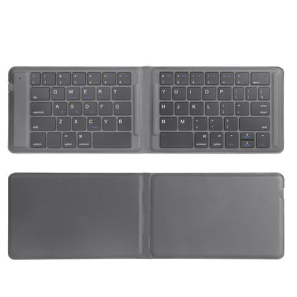 New Hot Selling Full Leather Wireless Ultra-thin Portable Two-fold Bluetooth Keyboard Tablet Notebook Mobile Phone Universal