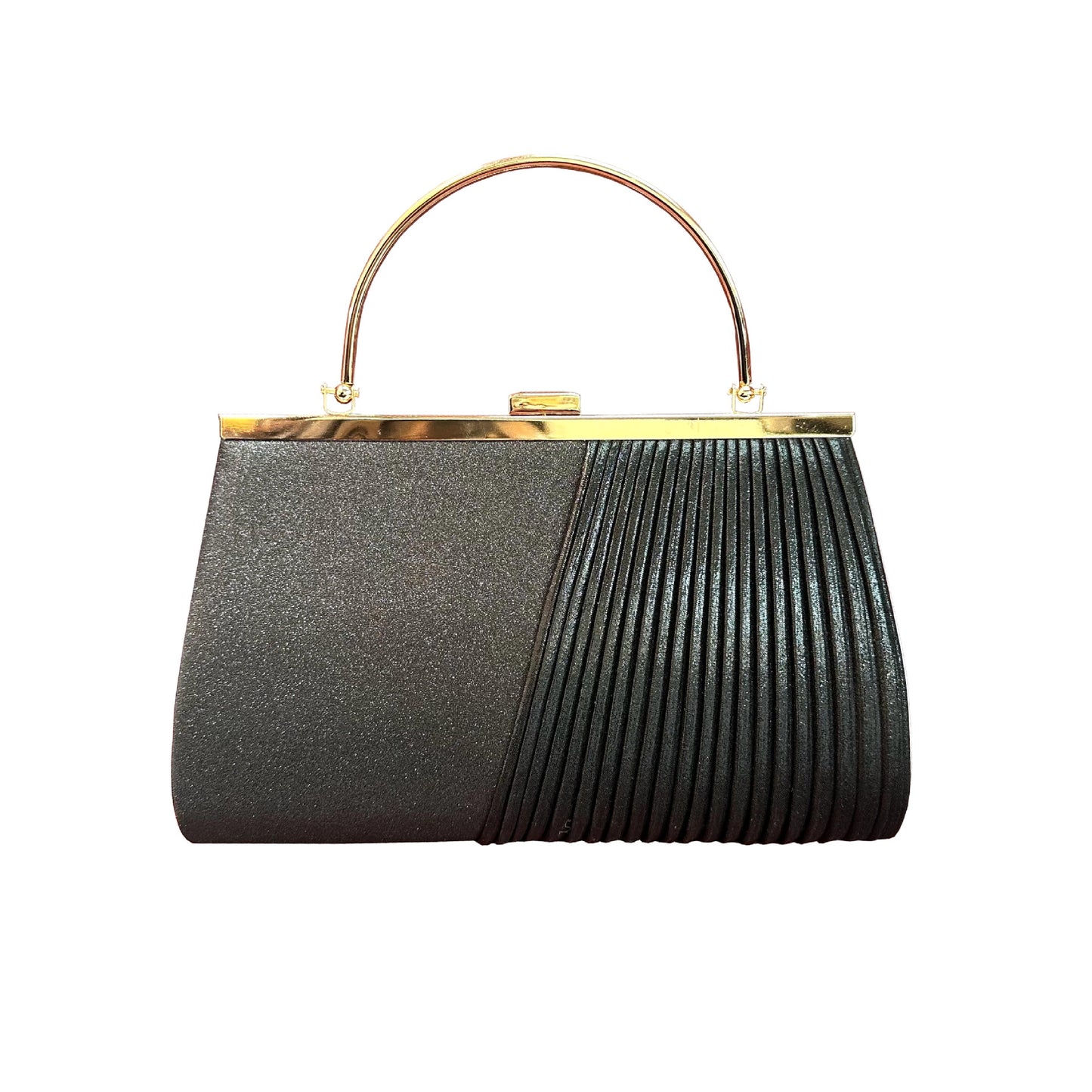 Pleated Shiny Evening Clutch Bag – Women’s Banquet & Party Crossbody Handbag