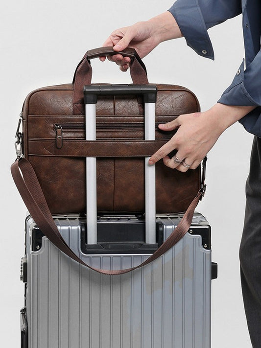 RetroCraft Leather Briefcase