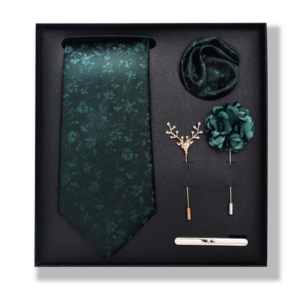 Cashew Nut Stripe Tie & Accessories Set